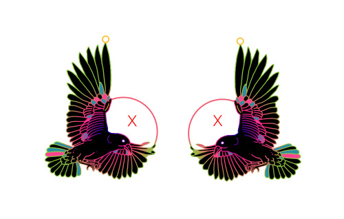 You can now get a rainbow-plated varient of my hard-enamel crow earrings through ore-orders!Order yo