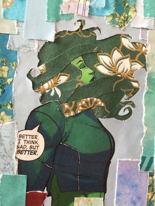 “better,” art journal, 2018 matls: found/collected paper, with panel from she-hulk (2018) #162; W: M