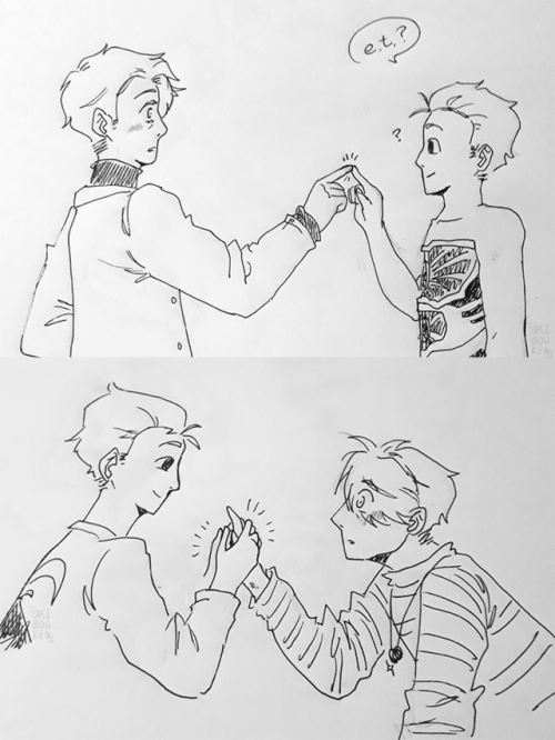 akibouken:  my laptop has been acting up again, which in turn makes my tablet act up (sighs), so here’s some doodles to further explain some stuff yuuri and phichit were college roommates right, but phichit had to stay in america b/c MIT wanted him,
