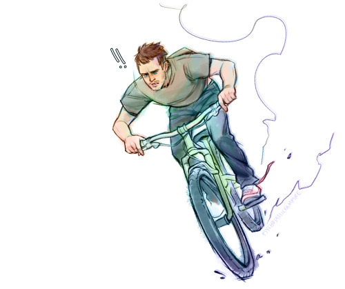 psychosassicvampire:i’ve been feeling like Lotus Eater by Foster The People would’ve been great on the show soundtrack over a chase sequence. in the extra seasons in my head, it definitely is, so i drew it.the bike is mona, she changed specs on different