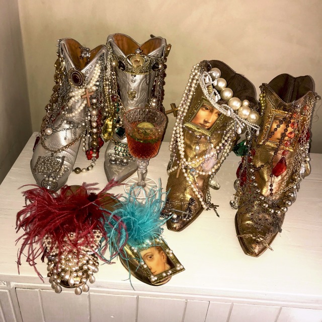 tapireye-deactivated20220708:Bejewelled Footwear from Regencycore by Grete HenriPaintings/ Frames by Laura Rikman📸 Marko Vrbos / Joshua Heavens Onabowu