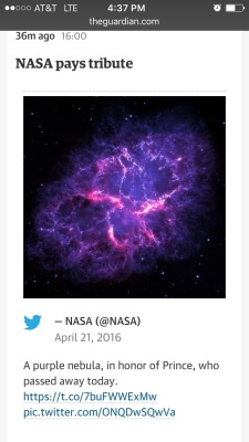 nutfertiti:  rifles:celestial being  Fucking NASA did a tribute. NASA!