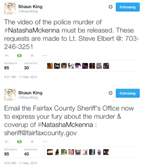 justice4mikebrown:  Fairfax County, VANatasha McKenna was fully restrained when 6 officers tased her 4 times back in February. Natasha was diagnosed with schizophrenia at age 12 and all 6 officers were fully aware of her mental health history and her