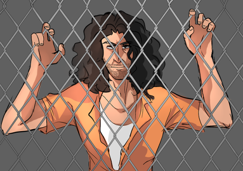 grumpygays:Inmate Danny based on the new 10 Minute Power Hour. It was fun to doodle this! I fucking 
