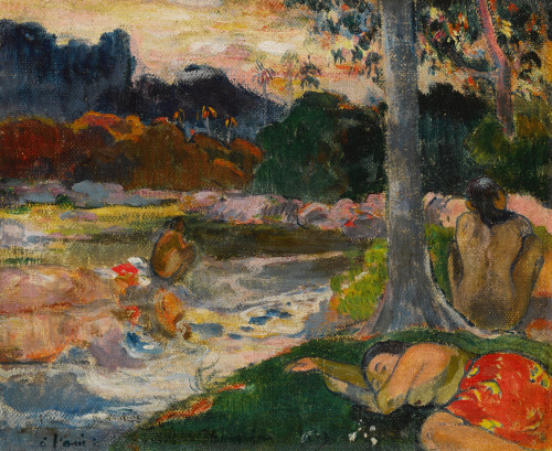 Tahiti, scène de rivière, c.1892. Paul Gauguin. Oil on canvas.