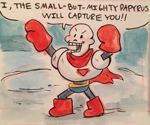 Tiny Pap Meets “giant” Frisk! :) For Friday’s Fluff! 