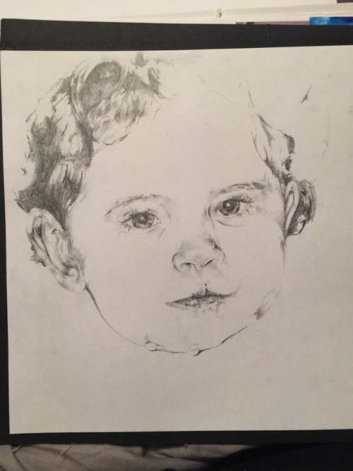 Baby drawing in pencil