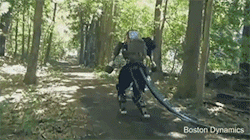 zerostatereflex:  Robots are getting more badass.  Our first gif shows the Atlas being tested outside, awesome! It’s just a matter o time before they’re chasing us! :D  