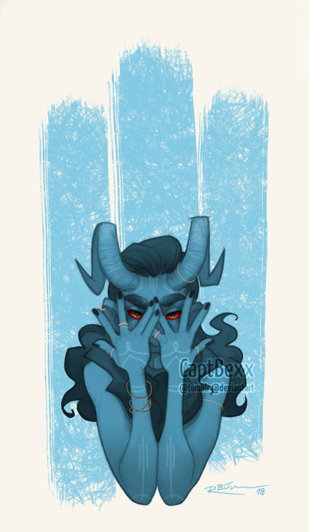 Jotun Loki, because I love drawing him with hornnnnssss!!! XD Have a look at my Society6 account, he