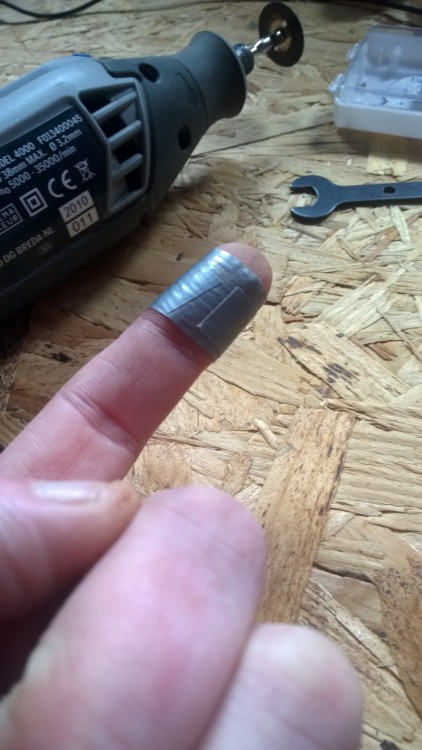 Me + Dremel = Gaffer tape plasters