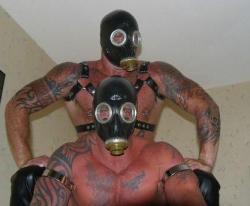 rbbrguyto:  Gas Mask Duo 