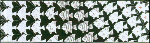 artist-mcescher: Metamorphosis II excerpt 4, 1939, M.C. Escher :)