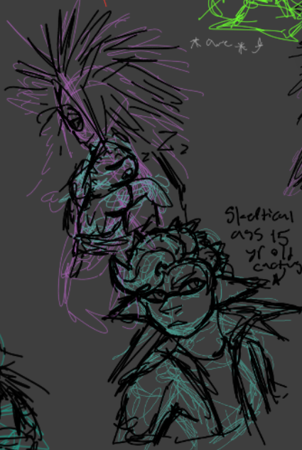Oc X Canon Pairing Sketches (bez X Spyke & The Silly Fan Kid I Made For Them; Saguaro)