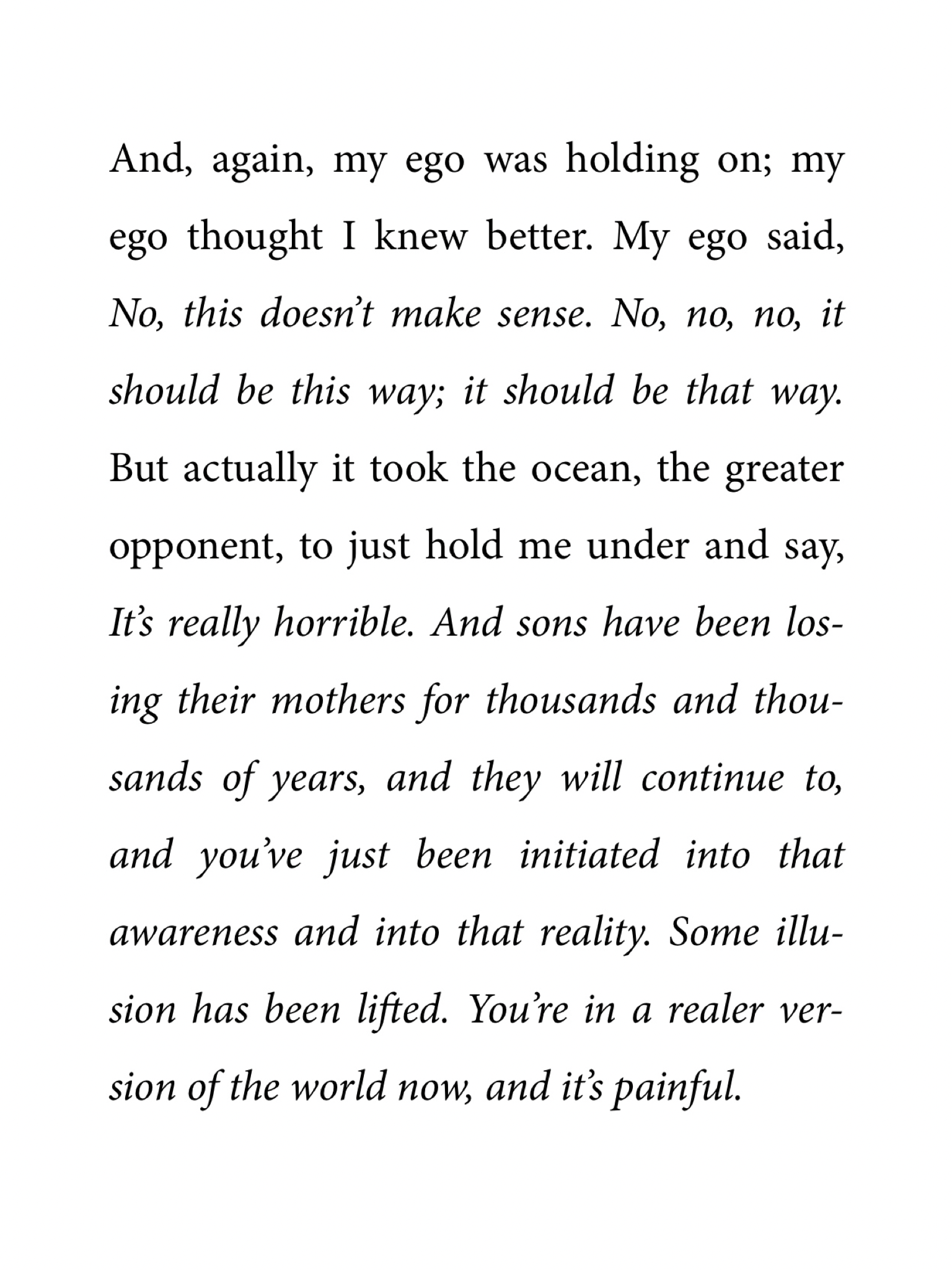 mxrstar:anatomyofacowboy:Andrew Garfield on losing his mother, The Believer[ID: it’s a screenshot that says: “I went for a walk on the beach. The sun was setting and it was  freezing. I found I needed to jump, so I just jumped into the ocean.
