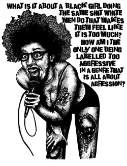 deadenddesign:  ALL GRRRL ASSAULTKayla Phillips of Bleed the Pigs ( bleedthepigs )&ldquo;What is it about a black girl doing the same shit white men do that makes them feel like it is too much? How am I the only one being labelled as too aggressive in