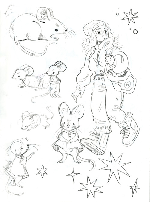 Proud of myself for actually having sketchbook pages to post lately! Thinking about mice for a pictu