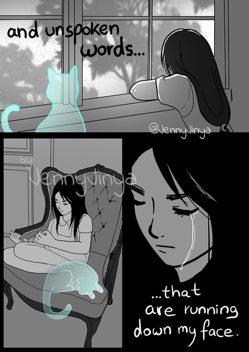 fandomsscreamingbisexual:  straycatj:  jenny-jinya:   This is about goodbye…  Short story about grief, I wanted to try something slightly different. Maybe someone out there needs to see this.  (Sorry for the huge watermarks, but people keep removing