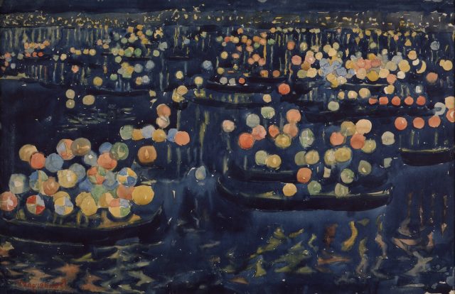 Maurice Brazil Prendergast, Festa Del Redentore, c. 1899. Watercolor and pencil on paper, 11 x 17 in. Williams College Museum...