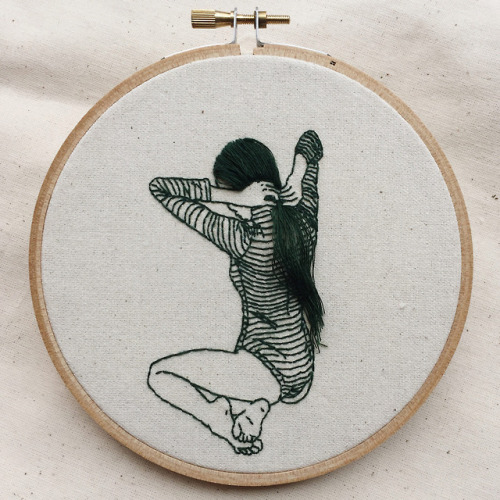 itscolossal:Hand-Sewn Portraits by Sheena Liam Capture Quiet Moments of Self Care 