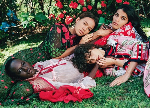 a-state-of-bliss:Vogue Italia April 2016 ‘Globallure’ - Ajak Deng, Anushka Sharma, Zahats &amp; Mica