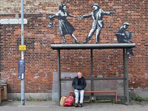 Banksy, “A Great British SprayCation”The stenciled pieces, along with a few sculptural interventions