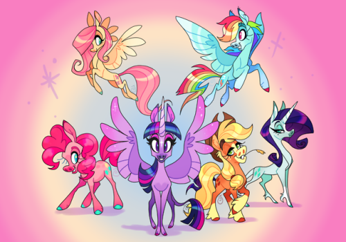 janegumball:I drew the mane six in my own style! 