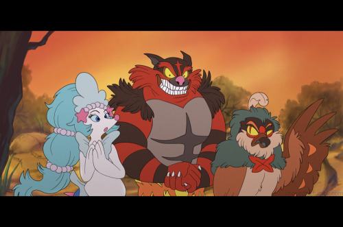 thegoombs:chocodile:Primarina, Incineroar, and Decidueye in Don Bluth style! They’re based off of hi