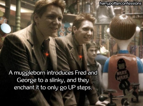 harrypotterconfessions: A muggleborn introduces Fred and George to a slinky, and they enchant it to 