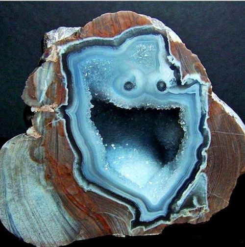 geologyin-blog: This is happy thunderegg agate from New Mexico   Photo: Bill The Eggman