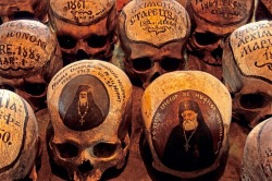 Dated Skulls, Romania - The Skulls In The Ossuary Of The 15Th Century Neamt Monastery