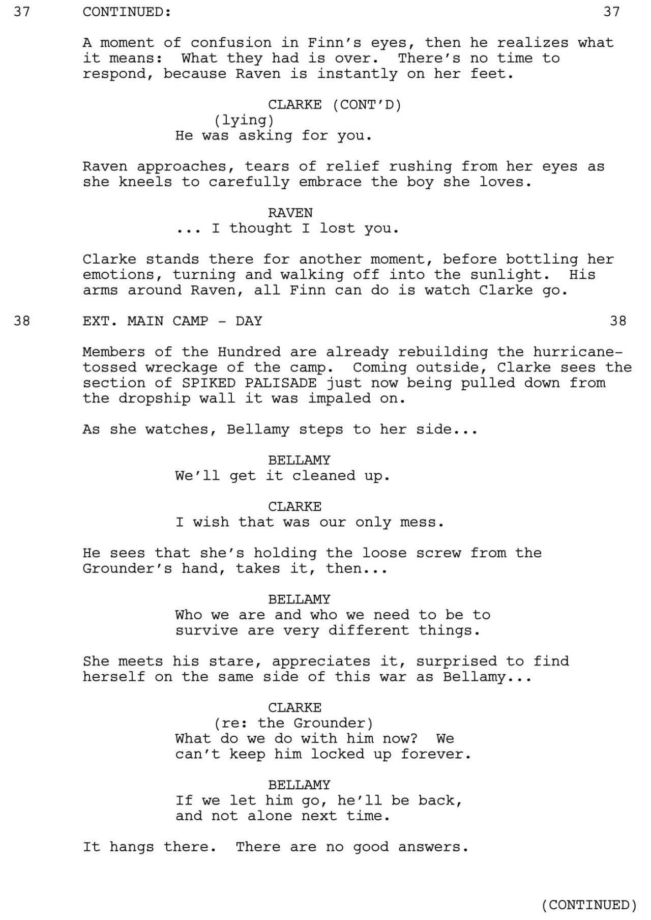 We’re back, bitches! Let’s start off this week’s script to screen with a scene