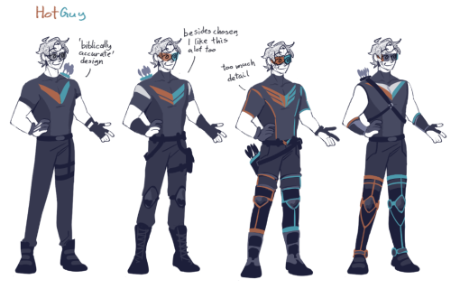 Design Concepts (with Some Thought Process Notes Added Later) For My Part In @hotguycomiczine