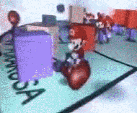 thenightingalefloor: suppermariobroth: Mario rolls another Mario into a bottomless