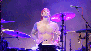 i-m-a-goner-takeitslow:Passionate drumming by Josh DunThe gif quality is shit but the content is A+ 
