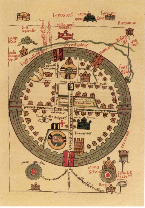 inacom:13th century St. Omar map of crusader Jerusalem