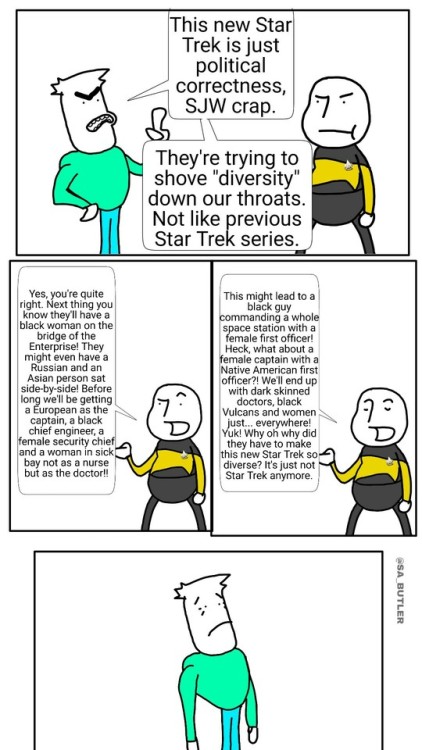 theimprobablesteve:A comic strip I made showing the difference between people who get Star Trek and 