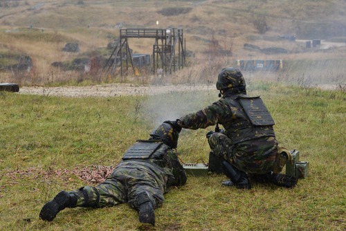 militaryarmament:Romanian soldiers conducting a Combined Arms Live Fire Exercise as part of Exercise