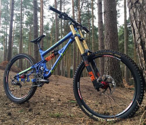 bikes-bridges-beer: New rig!! @bansheebikes Darkside | @halowheels @gussetcomponents #ridefox @wd40