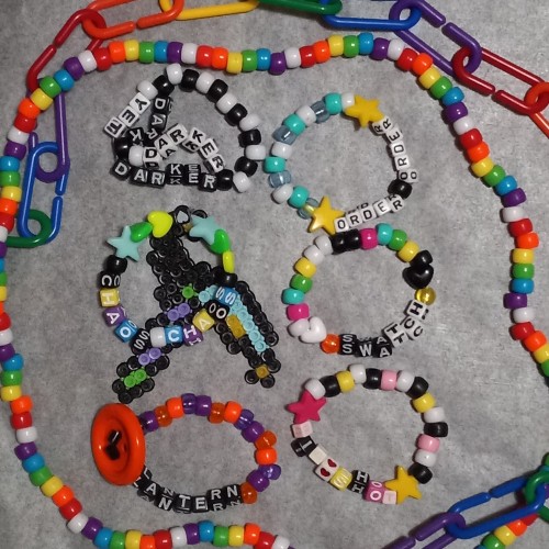 My Current Collection Of Deltarune Themed Kandi Bracelets That I Made Hehehe