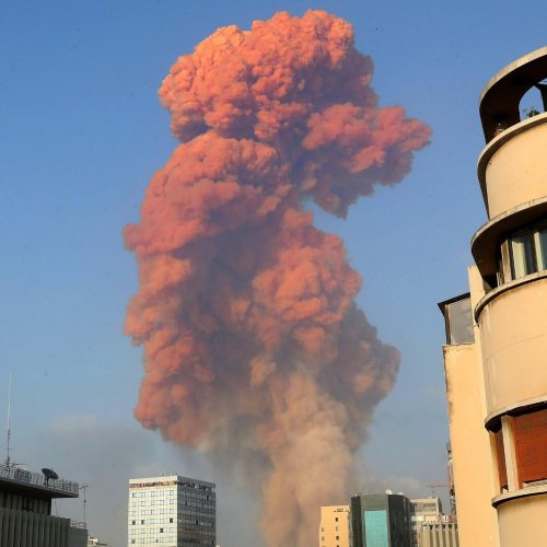 nativepikin:  Beirut, LebanonThe blast near Beirut’s port sent up a huge mushroom cloud-shaped shockwave, flipping cars and damaging distant buildings. It was felt as far as Cyprus, hundreds of miles away, and registered as a 3.3 magnitude earthquake