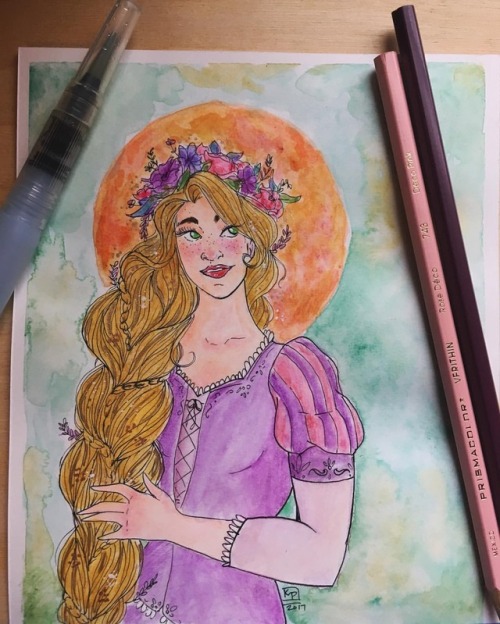 kristinpaullus:Finished Rapunzel for #Day29 of #DailyDoodle ☺️ might do Belle next? • • &b