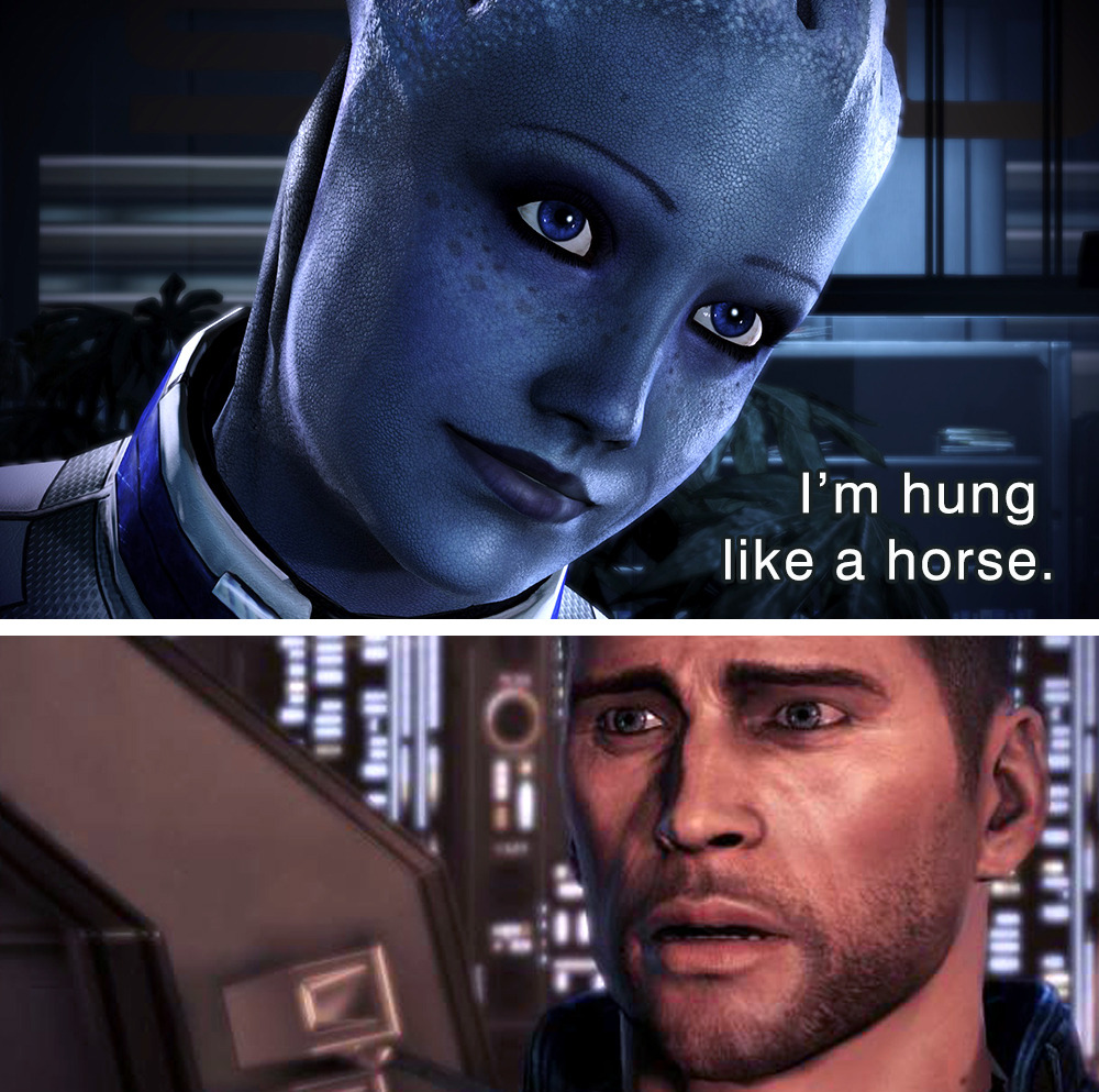 geekearth:  Liara   Shepard: The BIG Question (Mass Effect)  This is gold