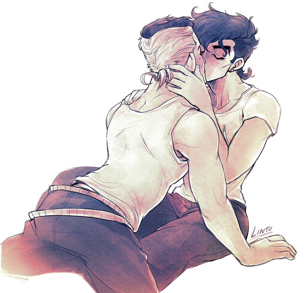 lintufriikki:  tiny ponytail… ;w; Josuke is pouting because he has a “bad hair