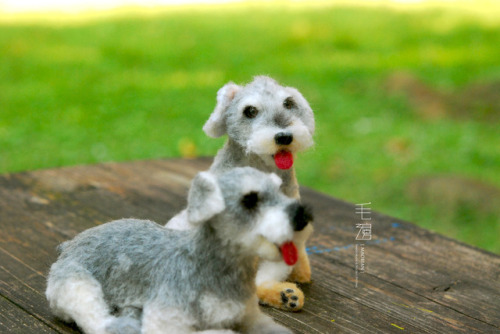 ▋ Schnauzer ( custom-made order )Sculpture -right　10 x 20 x 11 cm-left　11 x 13 x 16 cm