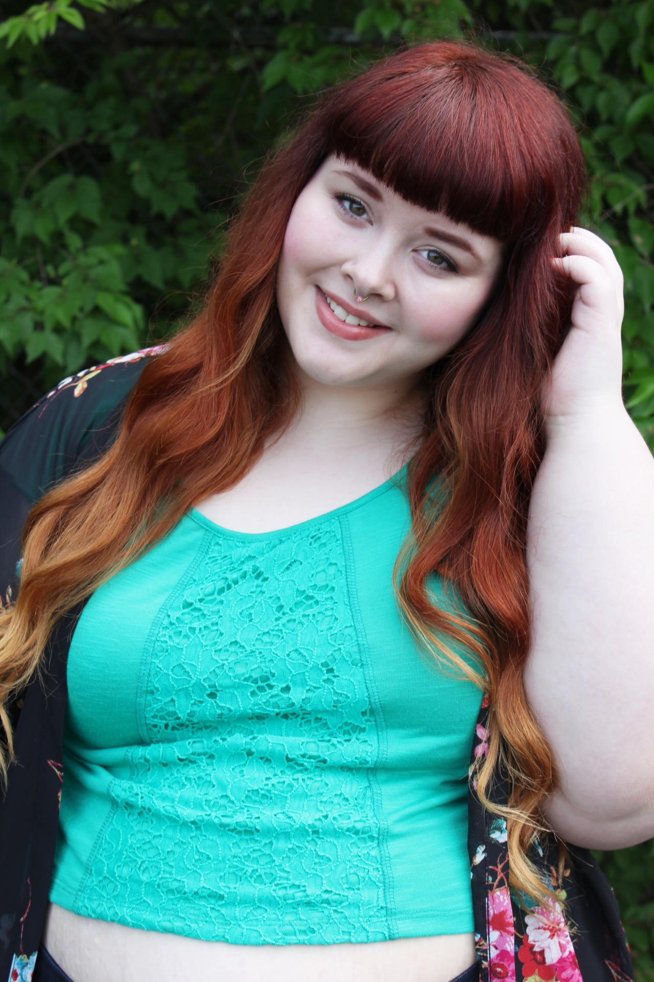 afatfox:  In this OotD I present cellulite thighs, tummy, and my freshly dyed locks