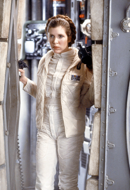 Carrie Fisher / production still from Irvin Kershner’s The Empire Strikes Back (1980)