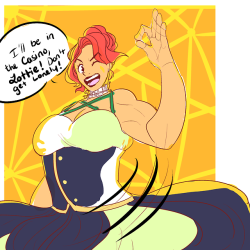 ask-scale-pirates: “Hopefully she knows better than to spend it all on one slot machine…” ((just wanted to draw smth to show where butterscotch and merlot are gonna be mostly hanging out in the @rain-dinners-gala!! butter’s in the casino, merlot’s