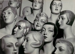 vampdreaminginhollywood:  12 Female Mannequin Heads, Each with Distinct Physiognomy and Period Hair Style by Peter Weller, c. 1930  