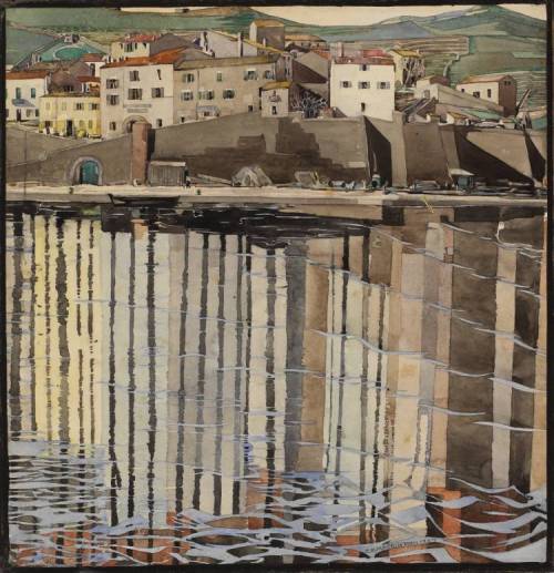 C.R. Mackintosh aka Charles Rennie Mackintosh (Scottish, 1868-1928) - La Rue du Soleil, Port Vendres