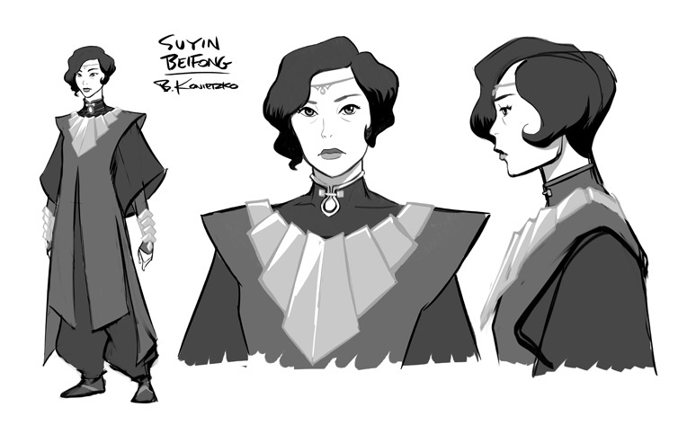 Here’s my initial concept for Suyin Beifong, matriarch of the Metal Clan.